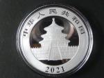 10 Yuan 2021 - Panda 1 Oz  Ag 999,9, etue