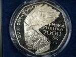 2000 Sk 2000 Bimilénium, etue, certifikát, nepatrné praskliny v bublině