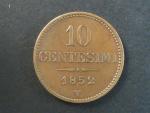 Lombardsko Benátsko - 10 Centisimi 1852 V