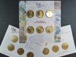 sada 6ti pamětních 20 Kč mincí z roku 2018 a 2019 + 2x karta ČNB, náklad 50000 ks