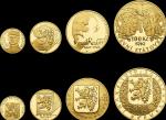 sada 1, 2, 5 a 10 Dukát 2019 kvalita proof, náklad 21 ks + speciální publikace o první republice v roce 1919 se specializací na papírové peníze
