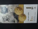 Au velká replika 1 Kčs 1957, číslovaná č. 14, Au 999, 70g, průměr 52 mm, náklad 30ks, dřevěná etue, certifikát