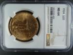 20 Dolar 1924, 33.43 g, Au 0,900, KM 131, NGC MS64