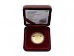 Zlatá medaile Jan Werich, Au 1/2 oz, číslováno na hraně 81 z 99 ks. vlevo v textu malá červená skvrnka