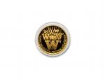 Zlatá medaile Jan Werich, Au 1/2 oz, číslováno na hraně 81 z 99 ks. vlevo v textu malá červená skvrnka