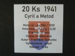 Au replika slovenské 20 K 1944 Cyril a Metoděj, var. dvojkríž, ražba 2022, náklad 15 ks