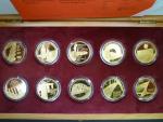 sada 10 ks pamětních mincí 5000 Kč Mosty České Republiky v dřevěné etui, certifikáty