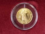 Jubilejní Svatováclavský 1 dukát 2015 prvoražba návrhu Josefa Šejnosty z r. 1923, číslo 297, odvědčení o ryzosti z Puncovního úřadu, Au 986, 3,58g