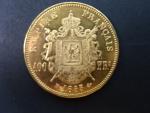 100 Frank 1855 A Napoleon III., Au 900/1000, 32,25 g, průměr 35 mm