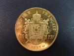 100 Frank 1857 A Napoleon III., Au 900/1000, 32,25 g, průměr 35 mm