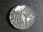 20 Haléř 1921 - zkušební ražba Kremnica, průměr 20 mm, Zn 100 %, 2,79 g, O.Španiel, vzácný, oxidační skvrnky