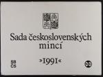 Sada oběžných mincí ČSFR 1991 s žetonem mincovny