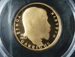 Au Medaile b.l. - Největší osobnosti českého národa - T.G.Masaryk, Au 0,585, 19 mm, 2 g, kapsle
