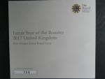 10 Pounds 2017 lunární rok kohouta, 5 OZ Ag 999,9, 156,295g, náklad 388 ks, certifikát, etue
