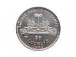 25 Gourdes 1973, Mistrovstvý ve fotbale, 8,375g, 0.925 Ag, náklad 6,430ks_