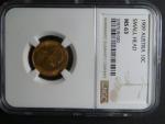 10 Koruna 1909 typ Marschall NGC MS 63