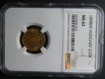 10 Koruna 1898 KB NGC MS 62