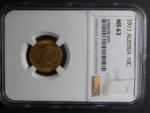 10 Koruna 1911 NGC MS 63