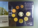 2009 sada euromincí k výročí 70.rokov Slovenskej Koruny, stříbrná replika 5ks 1939 proof, číslované