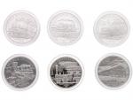 Sada 6ks 20 Euro 2007-2009, Vlaky a Lokomotivy, Ag 0.900, 20g, etue a certifikáty_