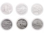 Sada 6ks 20 Euro 2007-2009, Vlaky a Lokomotivy, Ag 0.900, 20g, etue a certifikáty_