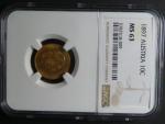 10 Koruna 1897 NGC MS 63