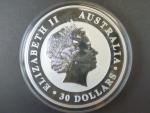 30 Dollars - 1 Kg Ag - Kookaburra 2014, kvalita proof, Ag 999/1000, 1000g, etue