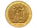 100 Koruna 1907 KB Korunovační, bezvadný stav