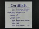 pamětní medaile 2008 Klub královny Elišky - II.výročí založení vinotéky, Ag999, 16g, hrana s opisem, číslovaná č.69, náklad 100 ks