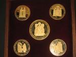 sada 4x 5 dukát (17,5g) + 10 dukát AU (35g), 1140.výročí příchodu sv. Cyrila a Metoděje, náklad 30 ks