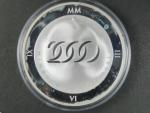 2000 Kč 2000, milénium (mince s hologramem), Au/Ag, drobné skvrnky