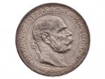 5 Koruna 1907 K.B., 40. výročí korunovace Františka Josefa I. za uherského krále v Budapešti_