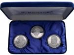 Sada 3 medailí - 80. výročí vzniku ČSR 1918-1998, 0.925 Ag, 31,2g_
