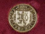 Jubilejní Svatováclavské dukáty, 2 Dukát prvoražba z návrhu Jana Čejky z r. 1923 sv. Václav na koni, Au 986, 6,98 g, náklad 300 ks, číslo 119