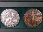 Ag + Cu pamětní medaile A.Baltaeva - Jan Nepomucký z cyklu pocta medailérům, Ag 999, 110 g, průměr 60 mm, Tombak 95 g, 60 mm, ražba Česká mincovna 2024, náklad 30 ks, etue, certifikát