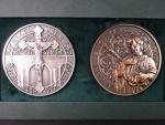 Ag + Cu pamětní medaile A.Baltaeva - Jan Nepomucký z cyklu pocta medailérům, Ag 999, 110 g, průměr 60 mm, Tombak 95 g, 60 mm, ražba Česká mincovna 2024, náklad 30 ks, etue, certifikát