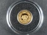 Mongolsko, 500 Togrog 2019, Au 999/1000, 0,5g, průměr 11 mm, z cyklu nejmenší zlaté mince světa