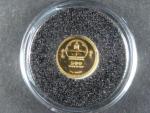 Mongolsko, 500 Togrog 2013, Au 999/1000, 0,5g, průměr 11 mm, z cyklu nejmenší zlaté mince světa
