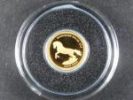 Mongolsko, 500 Togrog 2014, Au 999/1000, 0,5g, průměr 11 mm, z cyklu nejmenší zlaté mince světa