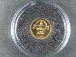 Mongolsko, 500 Togrog 2014, Au 999/1000, 0,5g, průměr 11 mm, z cyklu nejmenší zlaté mince světa