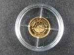 Libérie, 25 Dollars 2000, Au 999/1000, 0,73g, průměr 11 mm, z cyklu nejmenší zlaté mince světa