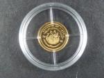 Libérie, 25 Dollars 2001, Au 999/1000, 0,73g, průměr 11 mm, z cyklu nejmenší zlaté mince světa
