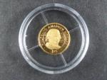Libérie, 25 Dollars 2000, Au 999/1000, 0,73g, průměr 11 mm, z cyklu nejmenší zlaté mince světa