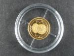 Libérie, 25 Dollars 2001, Au 999/1000, 0,73g, průměr 11 mm, z cyklu nejmenší zlaté mince světa