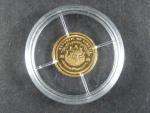 Libérie, 25 Dollars 2001, Au 999/1000, 0,73g, průměr 11 mm, z cyklu nejmenší zlaté mince světa