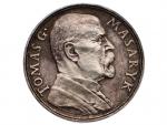 Stříbrná medaile 85. narozeniny Tomáše Garrigue Masaryka, puncováno na hraně, 32mm, 14,85g, 0.937 Ag_