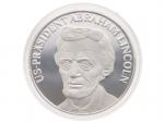 Medaile osobnosti - Prezident Abraham Lincoln, punc na hraně, 0.999 Ag, 19,87g_