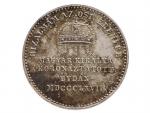 Ag žeton 1867 Korunovace uherským králem v Budapešti, uherský nápis, průměr 20 mm, 3,28 g, patina, Früh. II.6.b