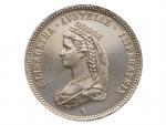 Ag žeton 1867 Uherská korunovace Alžběty (Sisi) v Budapešti, latinský nápis, průměr 23,5 mm, 5,49 g, Früh. III.3.b