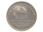 Ag žeton 1867 Uherská korunovace Alžběty (Sisi) v Budapešti, latinský nápis, průměr 23,5 mm, 5,49 g, Früh. III.3.b